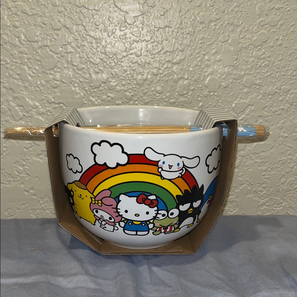 Hello Kitty Rainbow Bowl with Chopsticks